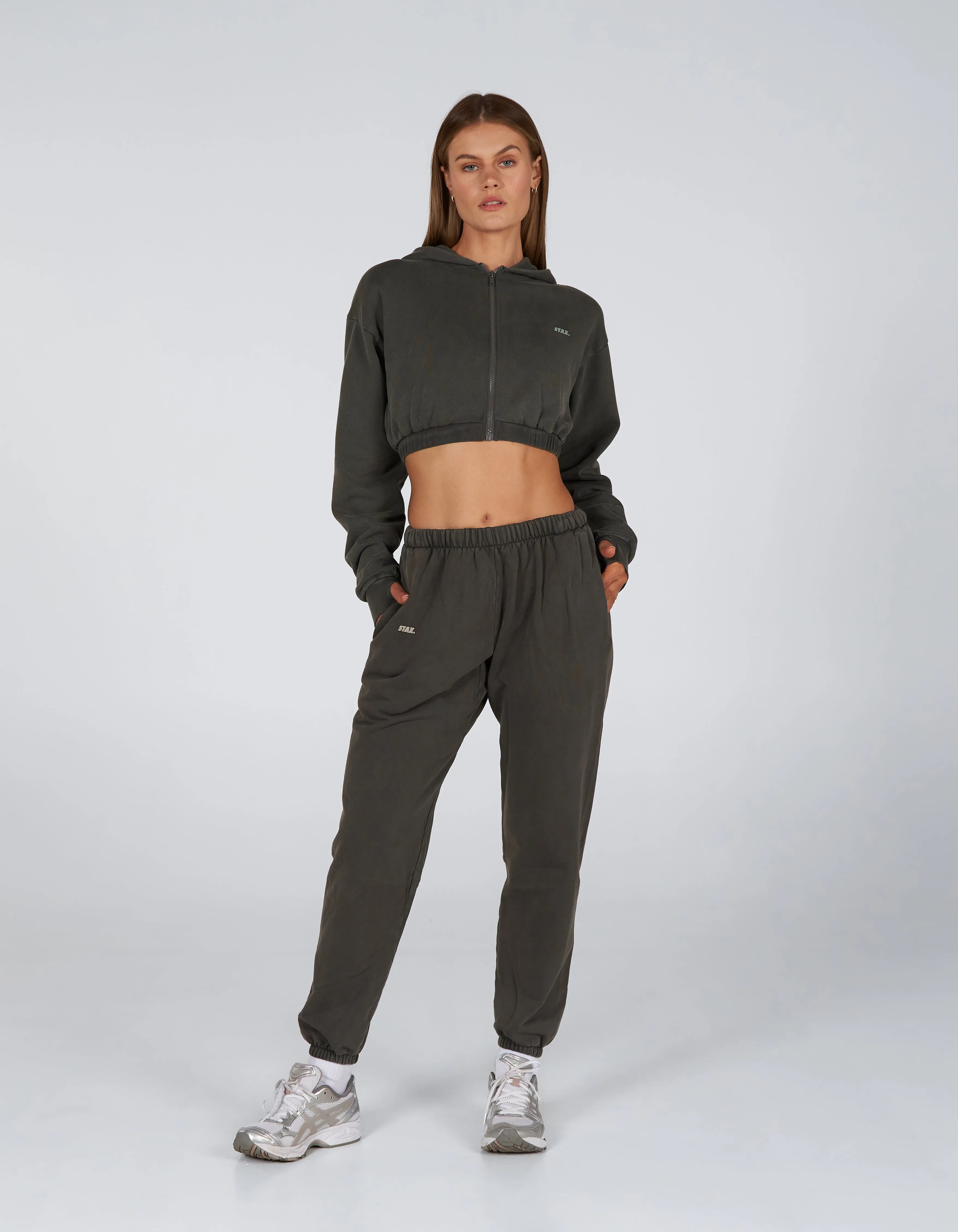 W23 Cropped Hoodie - Ash