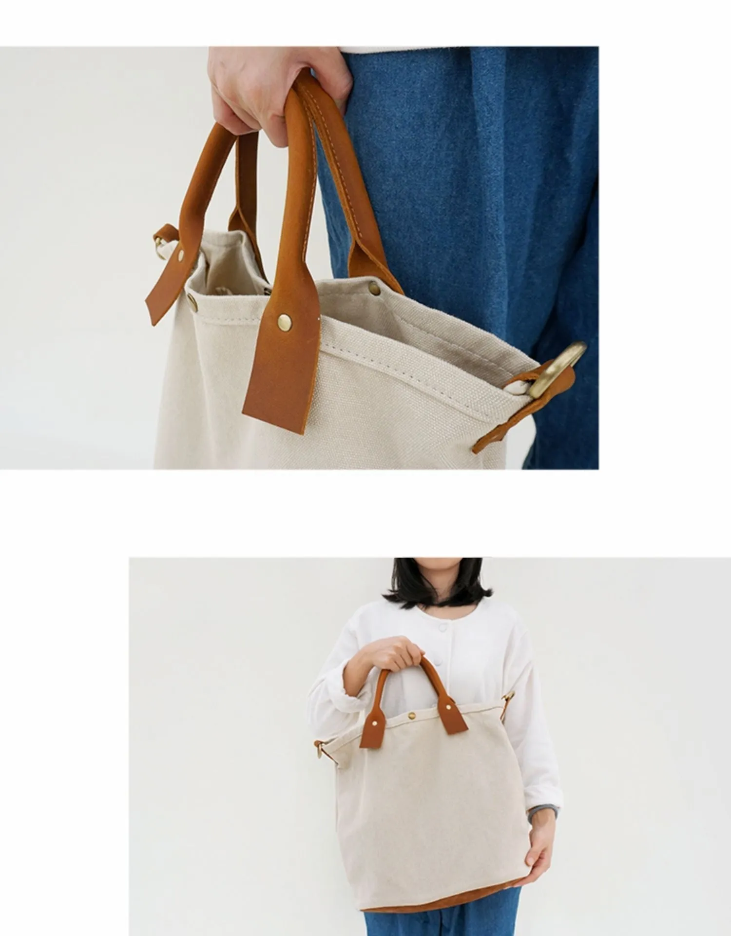 White Gray Canvas Tote Handbags Best Canvas Tote Bags Women's Canvas Tote Bags