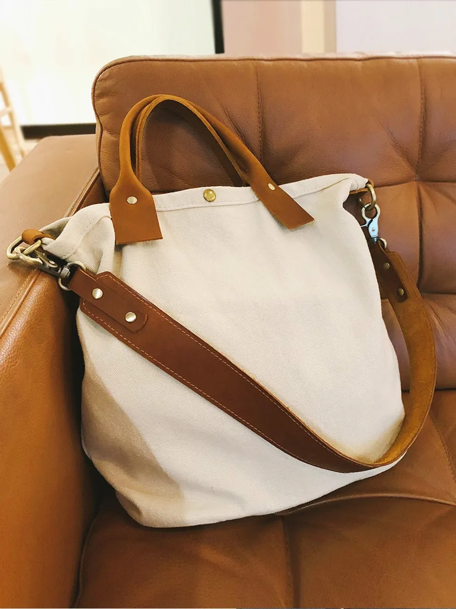 White Gray Canvas Tote Handbags Best Canvas Tote Bags Women's Canvas Tote Bags