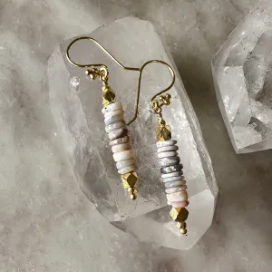 White Opal Drop Earrings