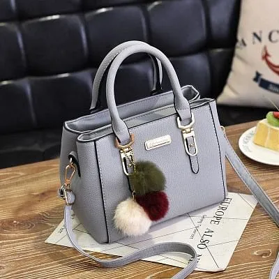 Women Hairball Ornaments Totes Solid Sequined Bag