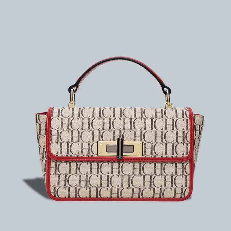 Women Handbags Crossbody Beige and Red