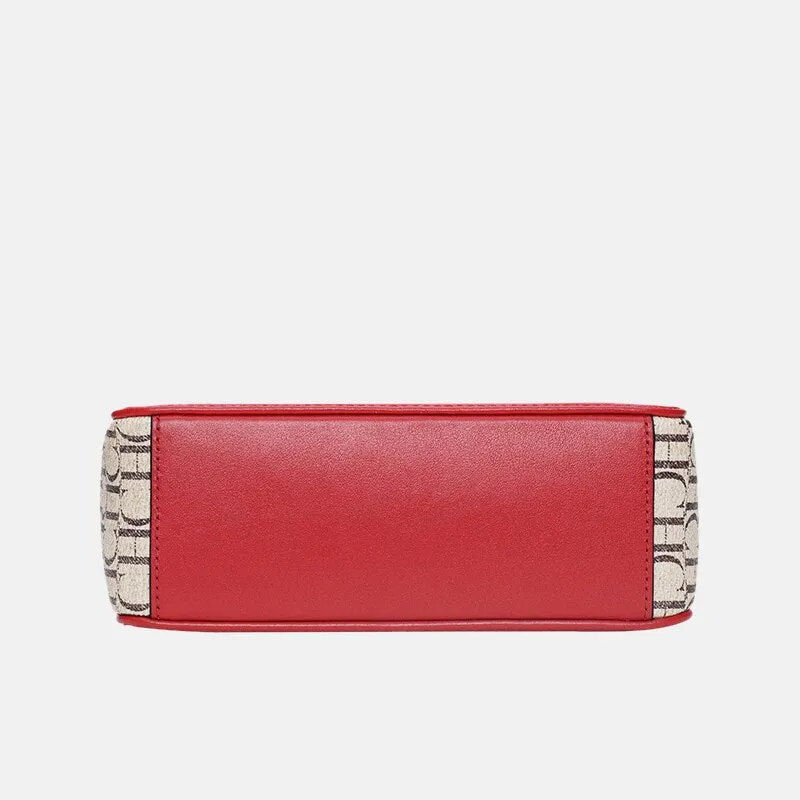 Women Handbags Crossbody Beige and Red