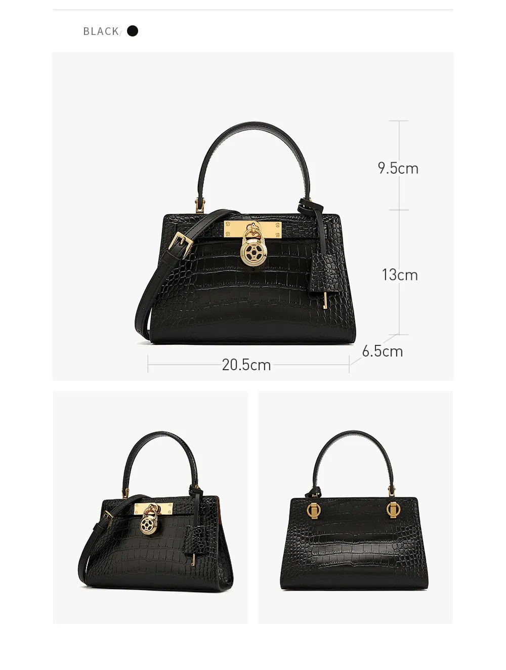 Women Small Crocodile Texture Leather Handbag