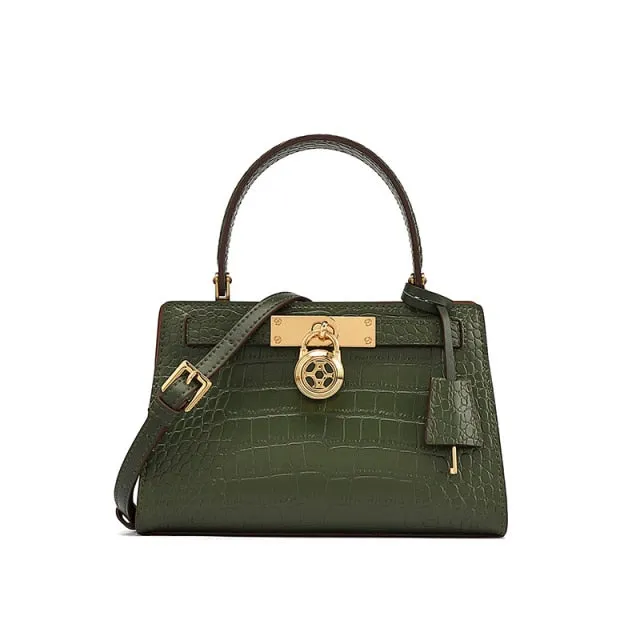Women Small Crocodile Texture Leather Handbag
