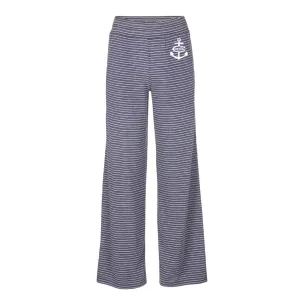 Women's Evelyn Anchor Wide Leg Pant -Navy / White stripe