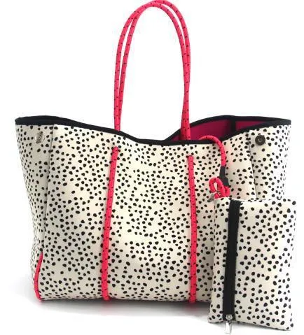Women's Large Neoprene Travel Tote Bag With Wristlet