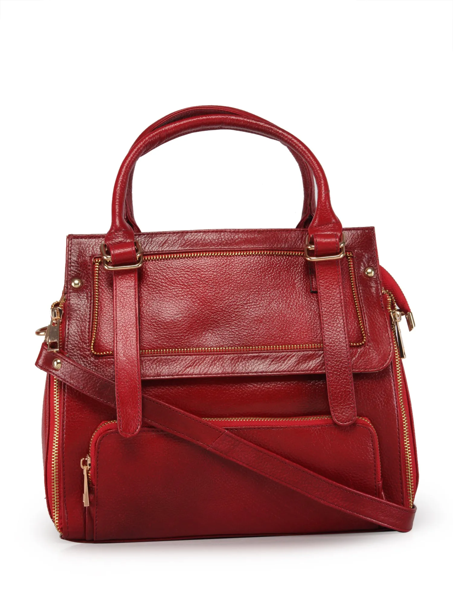 Women's Leather Handbag With Sling Strap