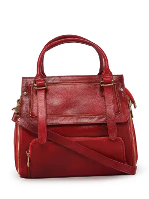 Women's Leather Handbag With Sling Strap