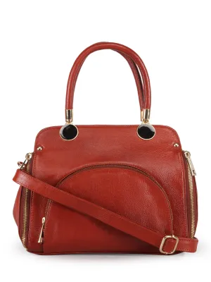 Women's Leather Handbag With Sling Strap