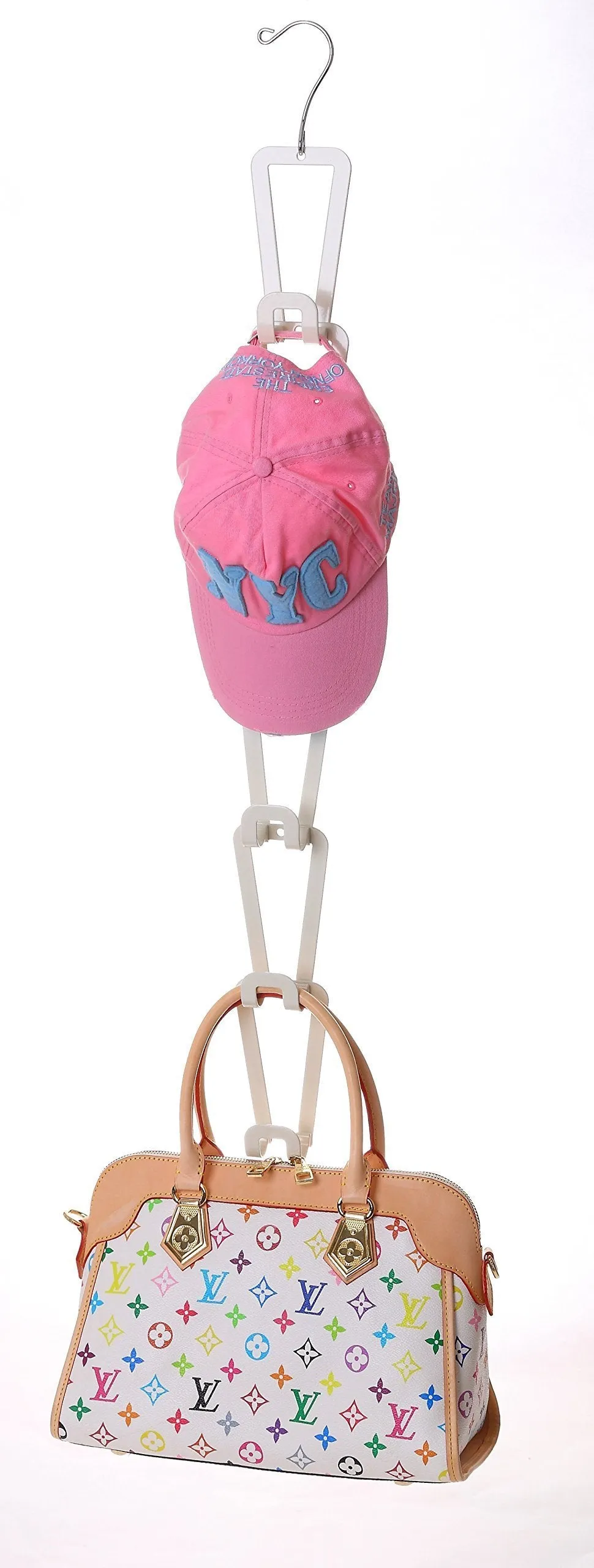 YBM HOME Ybmhome Hanging Closet Rod Over The Door Organizer Rack Hooks Purses Handbags, Satchels, Backpacks, Scarves, Pashminas, Slings, Caps, Hats Closet Accessories 2166 (1, 6 Hook Handbag Hanger)