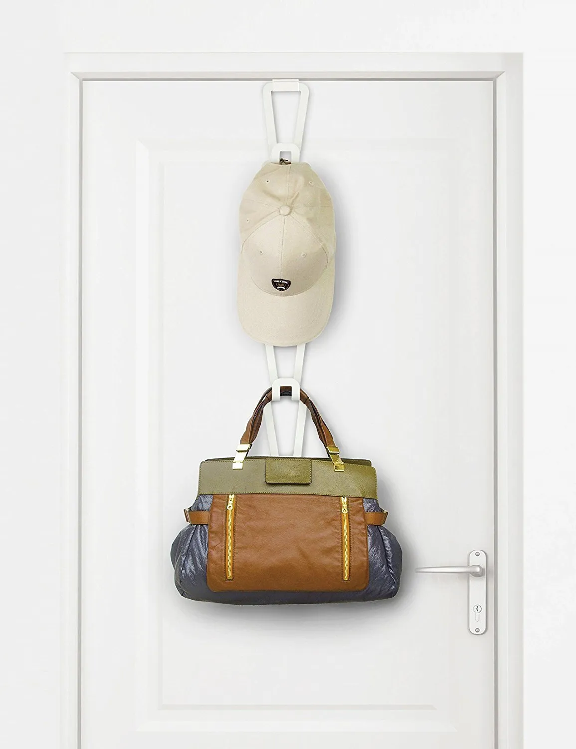 YBM HOME Ybmhome Hanging Closet Rod Over The Door Organizer Rack Hooks Purses Handbags, Satchels, Backpacks, Scarves, Pashminas, Slings, Caps, Hats Closet Accessories 2166 (1, 6 Hook Handbag Hanger)