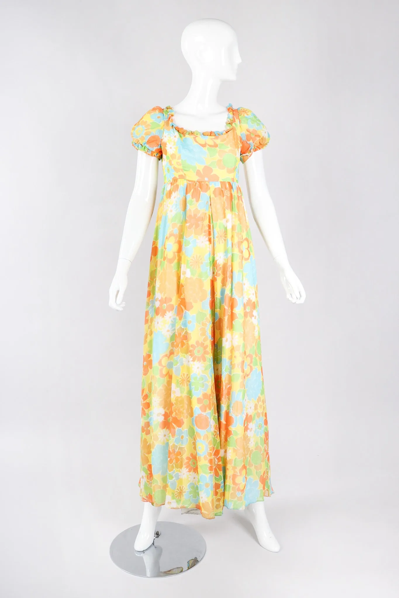 Yellow Floral Chiffon Jumpsuit