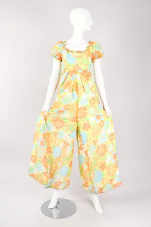Yellow Floral Chiffon Jumpsuit