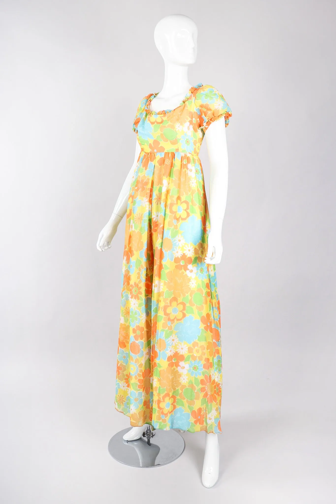 Yellow Floral Chiffon Jumpsuit