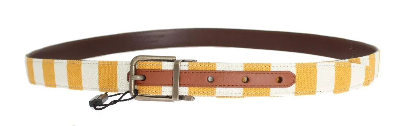 Yellow White PORTOFINO Striped Cotton Belt