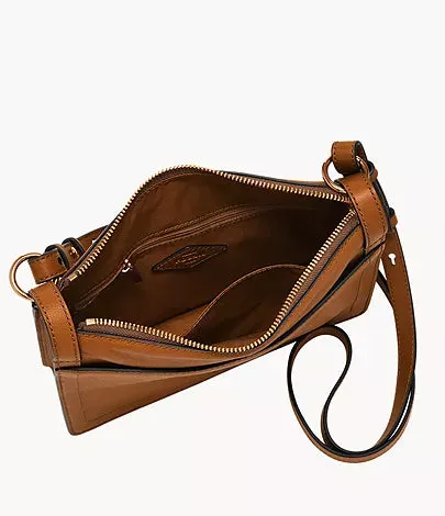 ZB1894216 -Fossil Taryn Brown Leather Crossbody Bag For Women